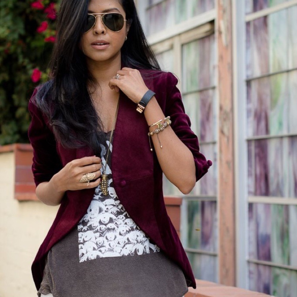 Anthropologie Ainsley Tailored Velvet Blazer XS